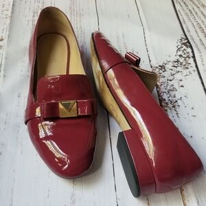 MK Michael Kors Caroline Patent Leather Scarlet Red Flat Loafer